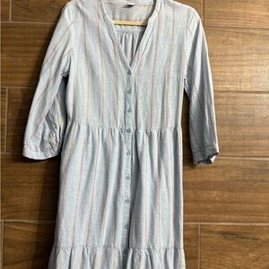 Old Navy Light Blue Striped Long Sleeve Dress